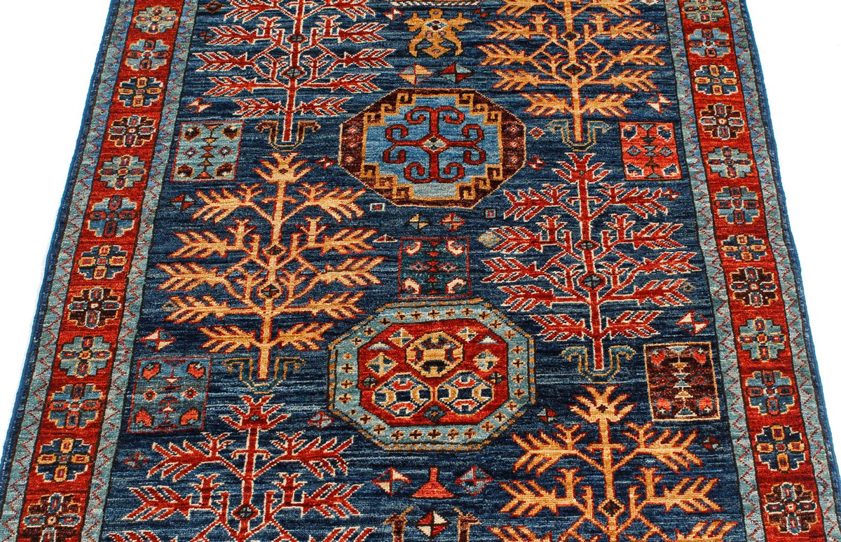 3x5 Navy and Red Traditional Rug