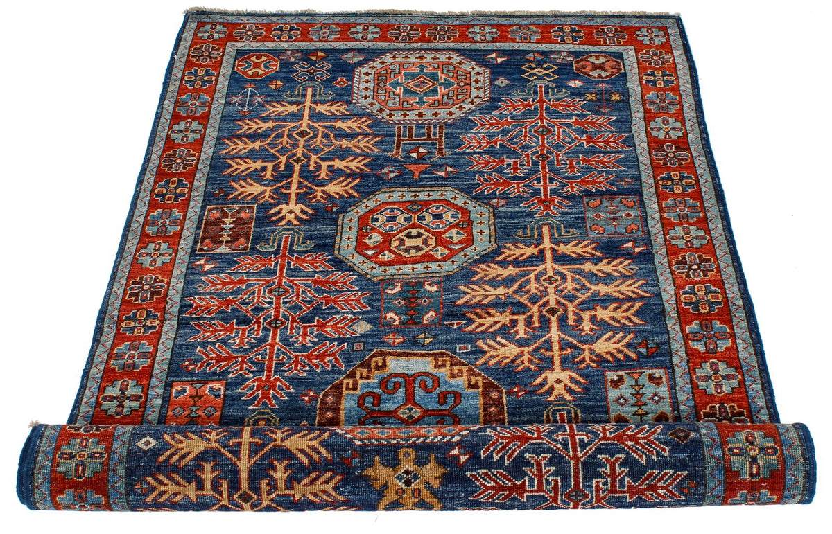 3x5 Navy and Red Traditional Rug