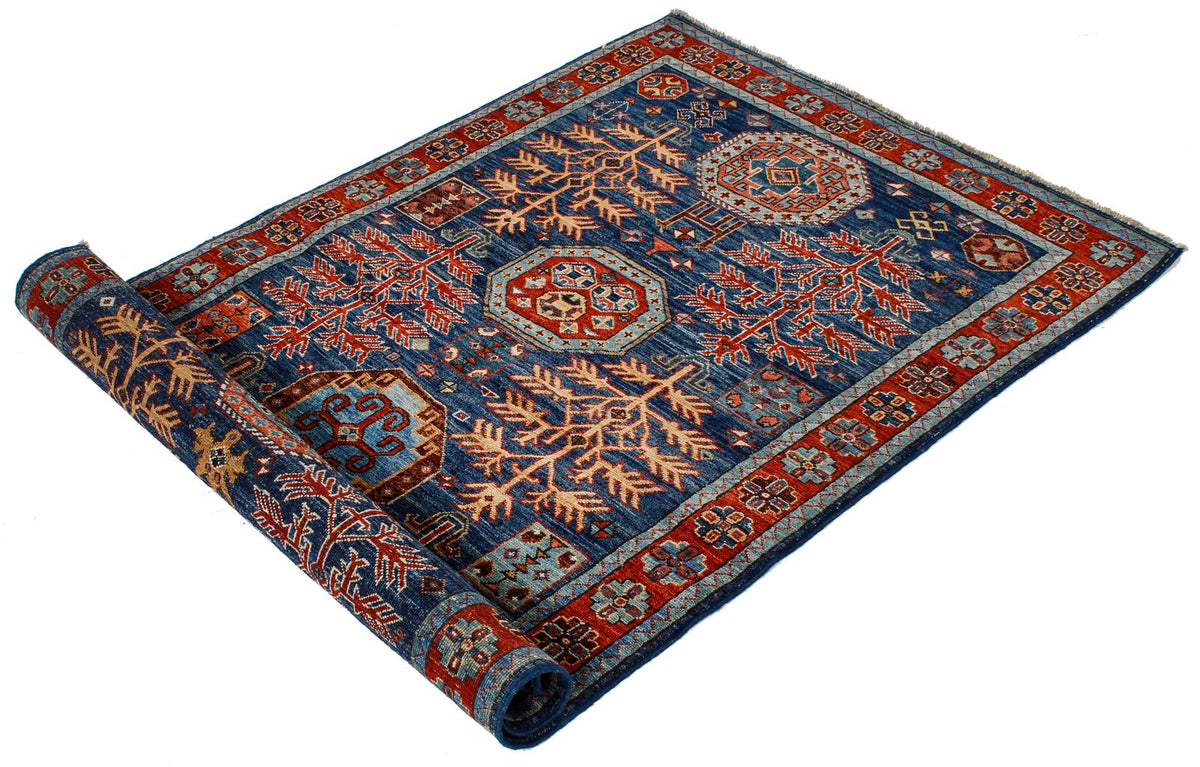 3x5 Navy and Red Traditional Rug
