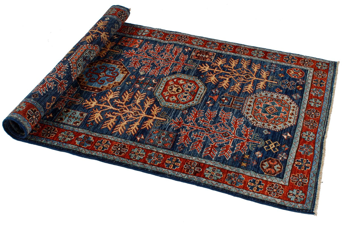 3x5 Navy and Red Traditional Rug