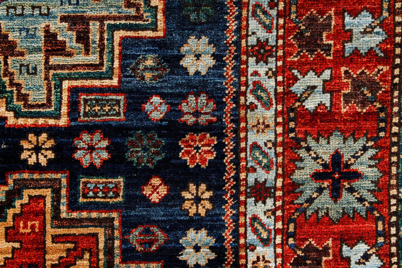 3x5 Navy and Red Traditional Rug