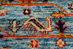 Vintage Handmade 4x5 Blue and Multicolor Anatolian Turkish Tribal Distressed Area Rug
