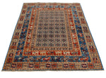 4x6 Green and Blue Traditional Rug