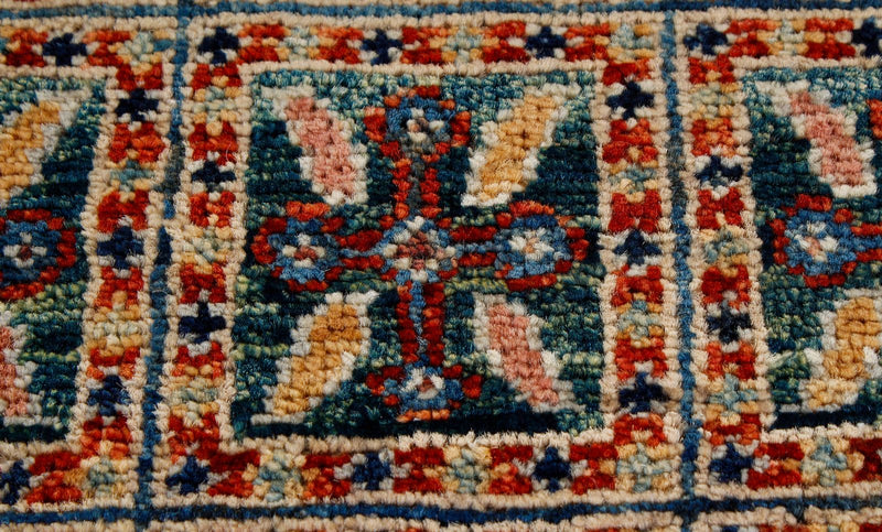 4x6 Green and Blue Traditional Rug