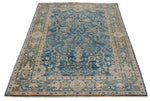 4x6 Blue and Green Traditional Rug