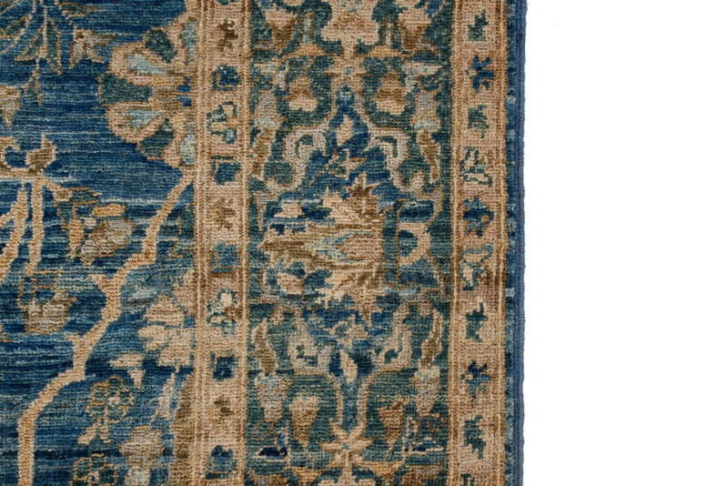 4x6 Blue and Green Traditional Rug