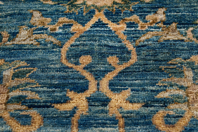 4x6 Blue and Green Traditional Rug