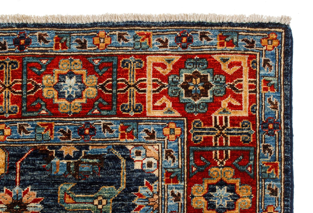4x6 Navy and Red Traditional Rug