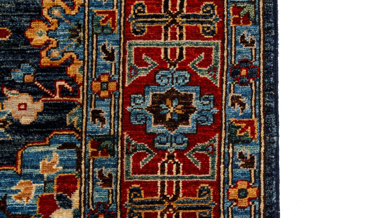 4x6 Navy and Red Traditional Rug