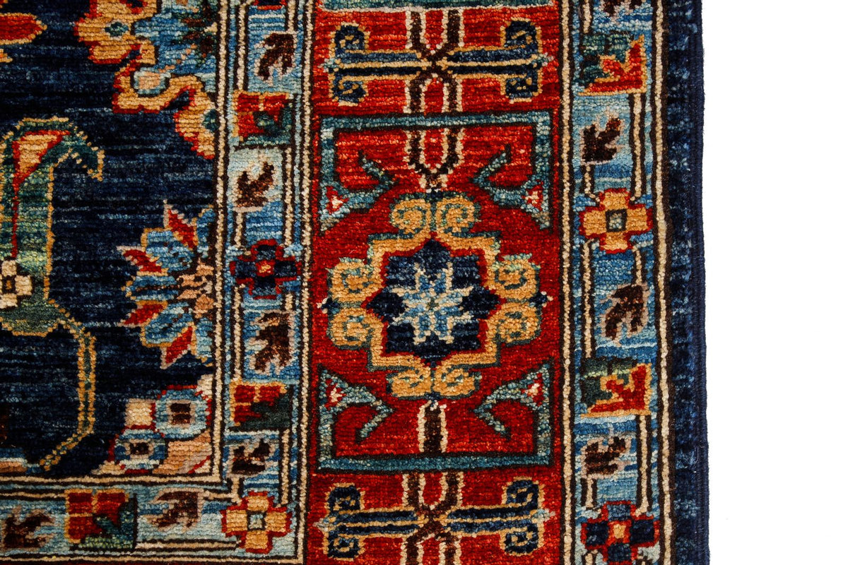 4x6 Navy and Red Traditional Rug
