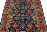 4x6 Navy and Red Traditional Rug