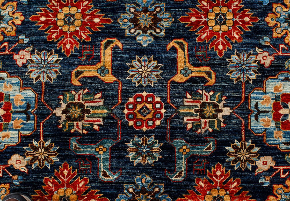 4x6 Navy and Red Traditional Rug