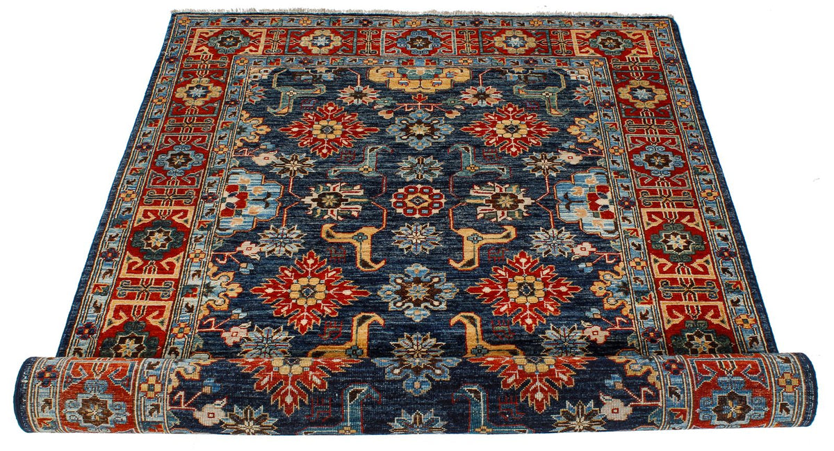 4x6 Navy and Red Traditional Rug