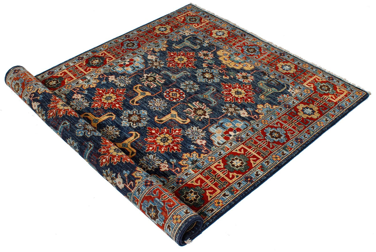 4x6 Navy and Red Traditional Rug