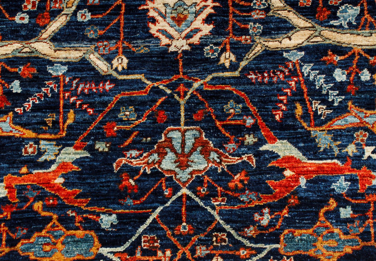 4x6 Navy and Red Anatolian Traditional Rug