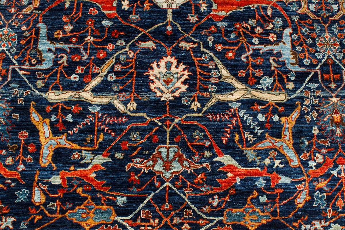 4x6 Navy and Red Anatolian Traditional Rug