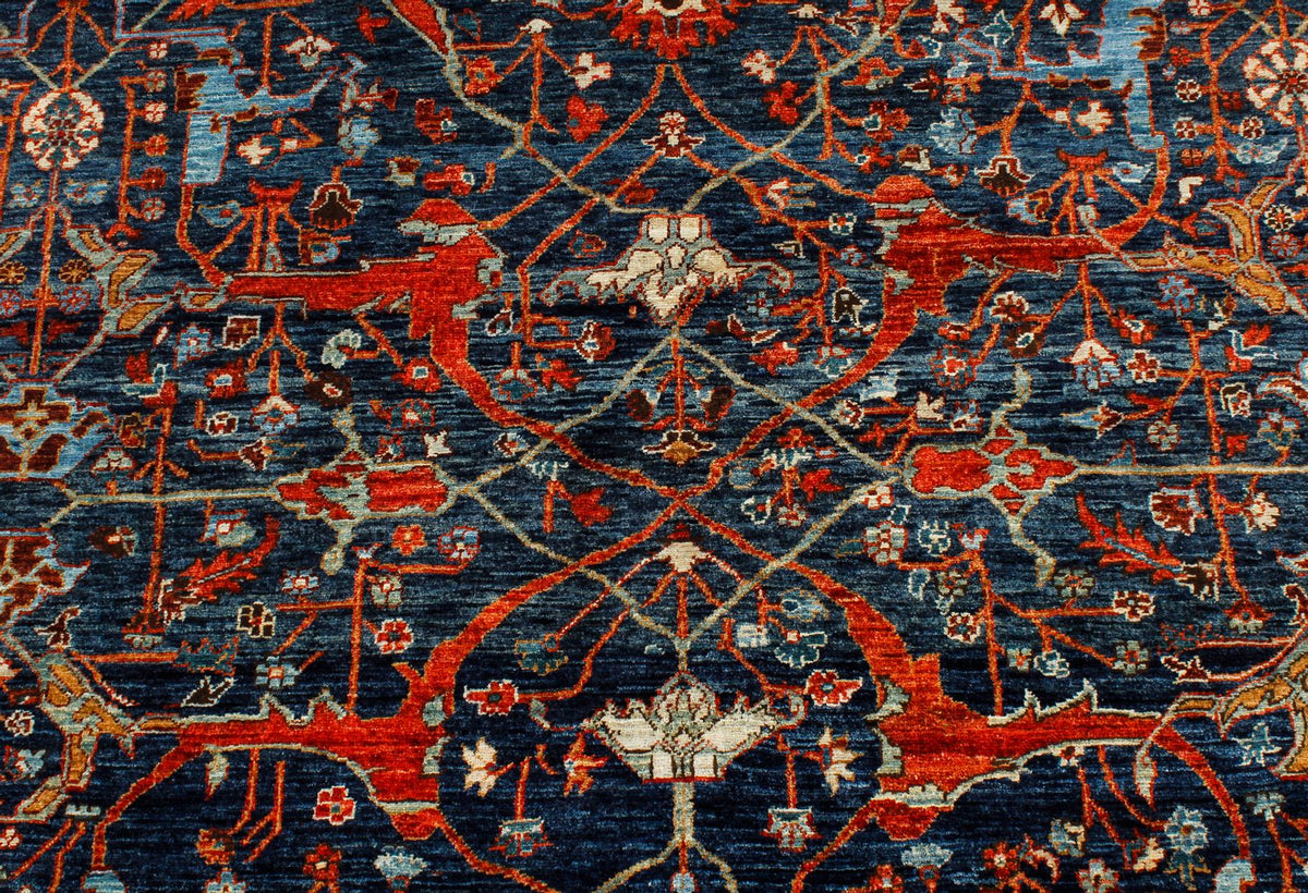 4x6 Navy and Red Anatolian Traditional Rug