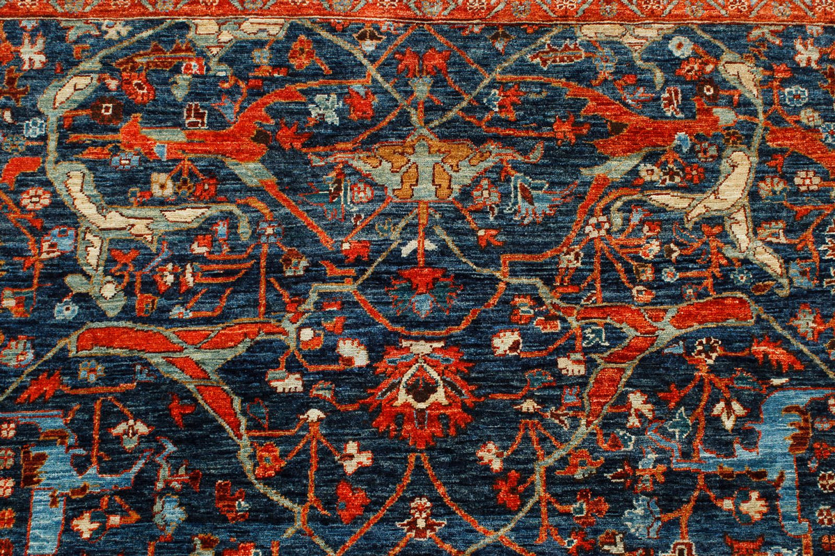 4x6 Navy and Red Anatolian Traditional Rug