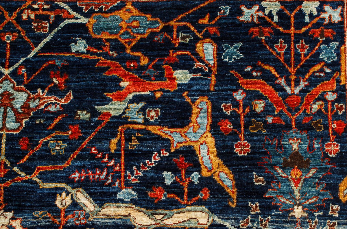 4x6 Navy and Red Anatolian Traditional Rug