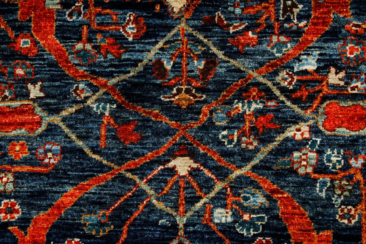 4x6 Navy and Red Anatolian Traditional Rug