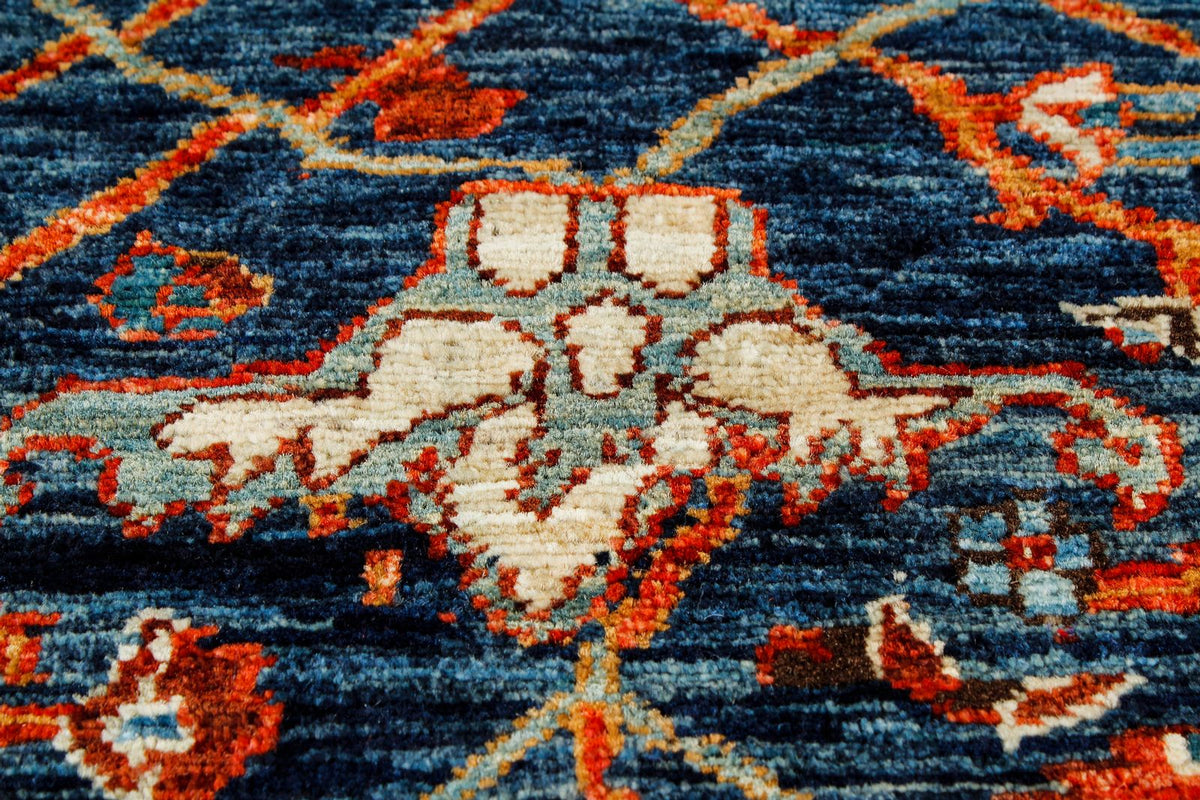 4x6 Navy and Red Anatolian Traditional Rug