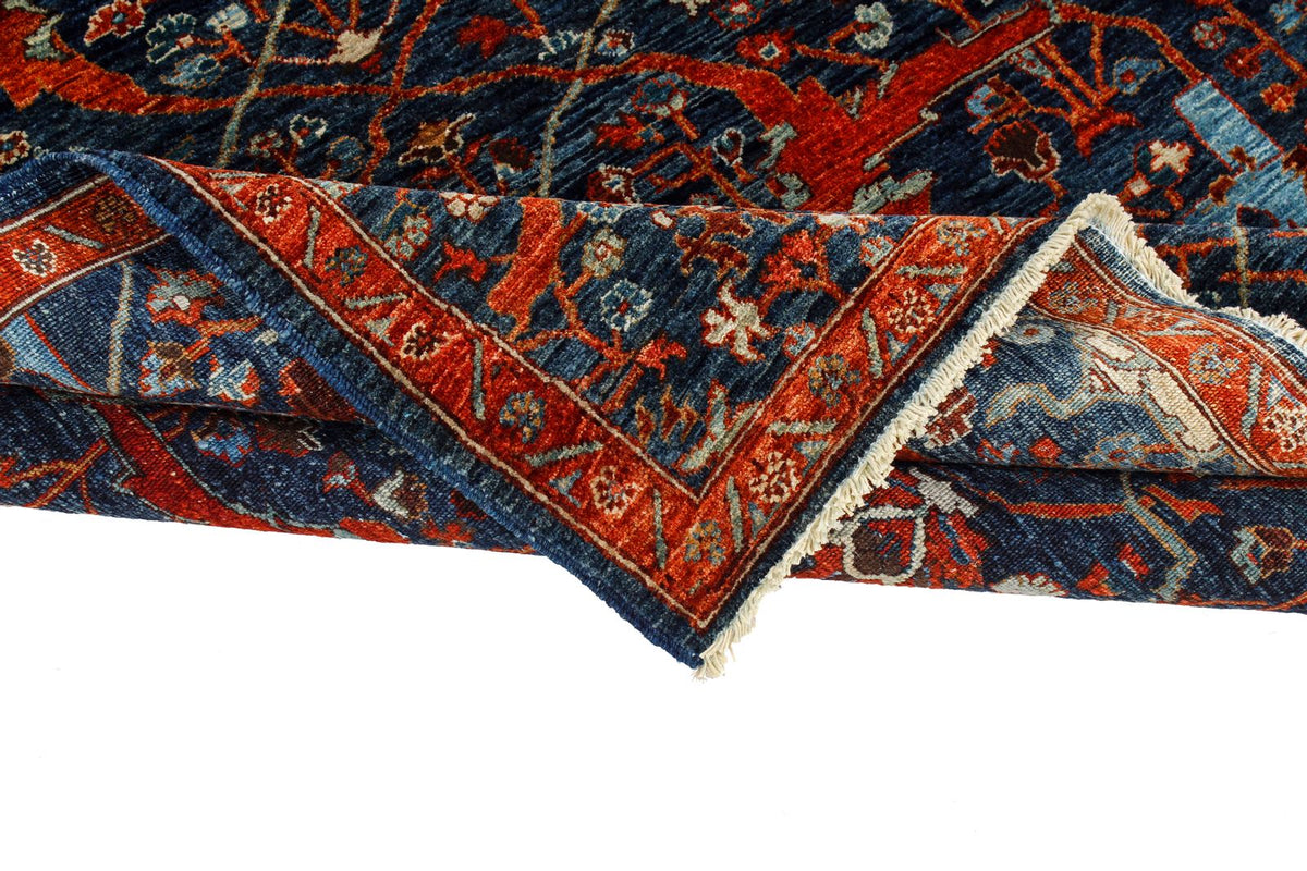 4x6 Navy and Red Anatolian Traditional Rug