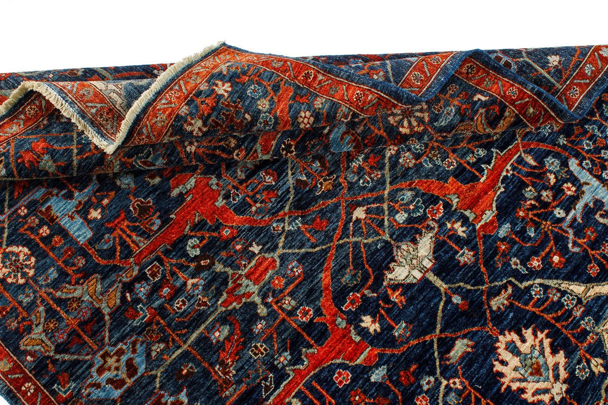 4x6 Navy and Red Anatolian Traditional Rug