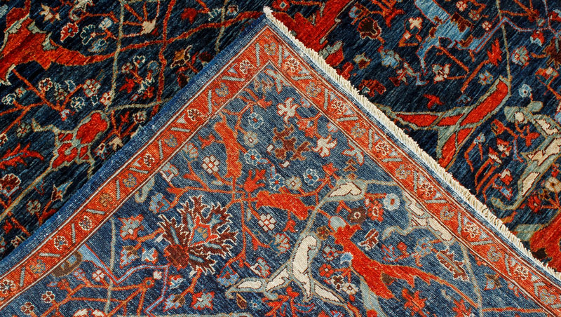 4x6 Navy and Red Anatolian Traditional Rug