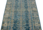 4x6 Blue and Beige Traditional Rug