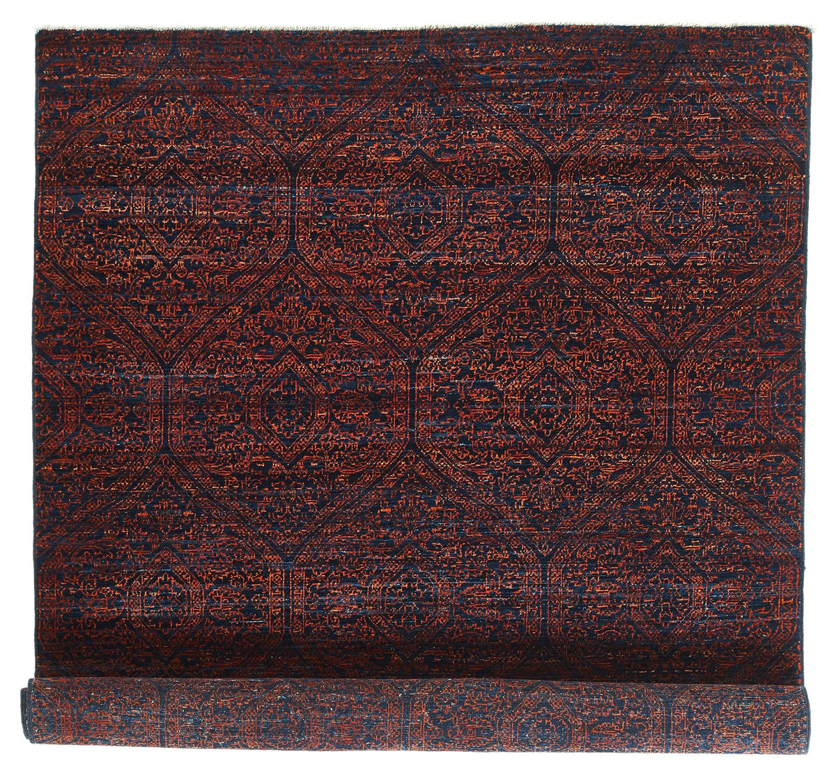 4x6 Navy and Red Anatolian Traditional Rug