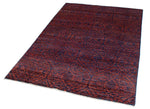 4x6 Navy and Red Anatolian Traditional Rug