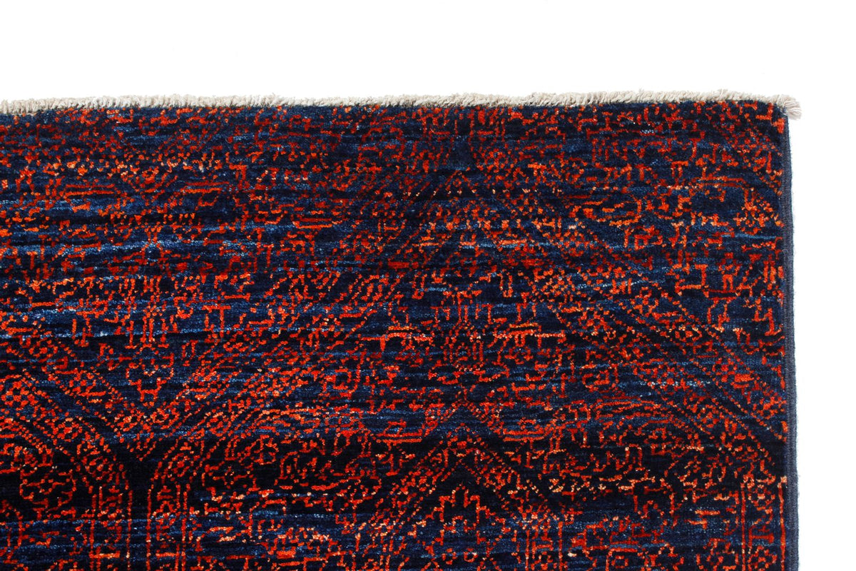 4x6 Navy and Red Anatolian Traditional Rug