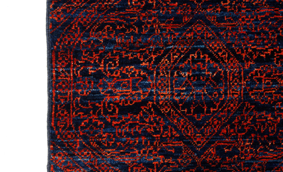 4x6 Navy and Red Anatolian Traditional Rug