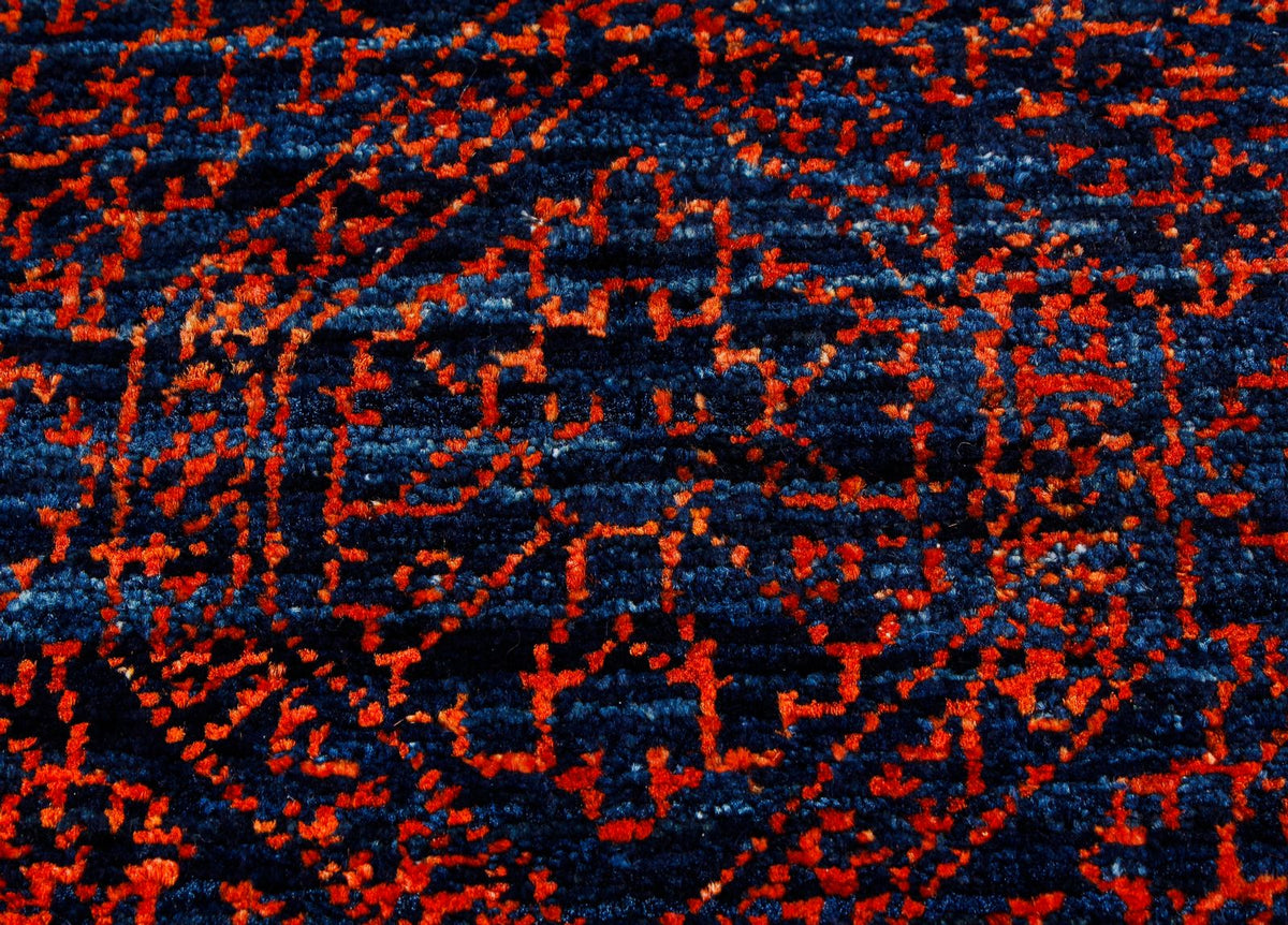 4x6 Navy and Red Anatolian Traditional Rug