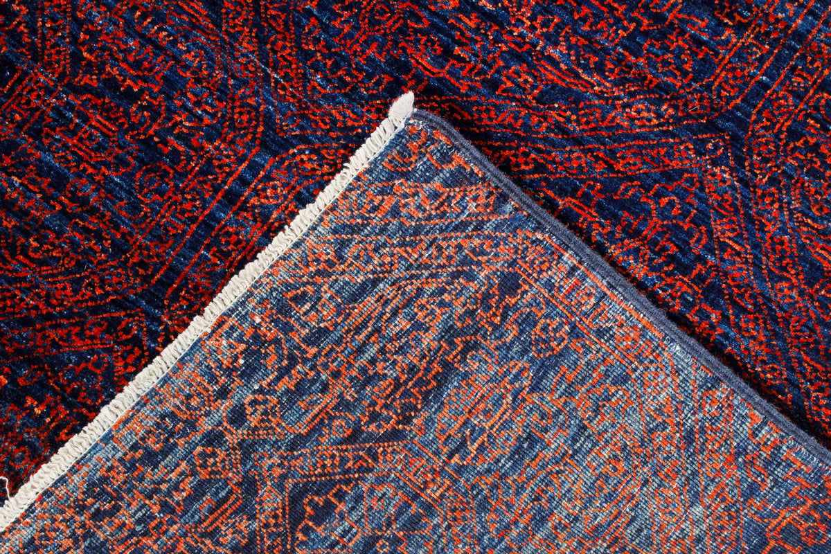 4x6 Navy and Red Anatolian Traditional Rug