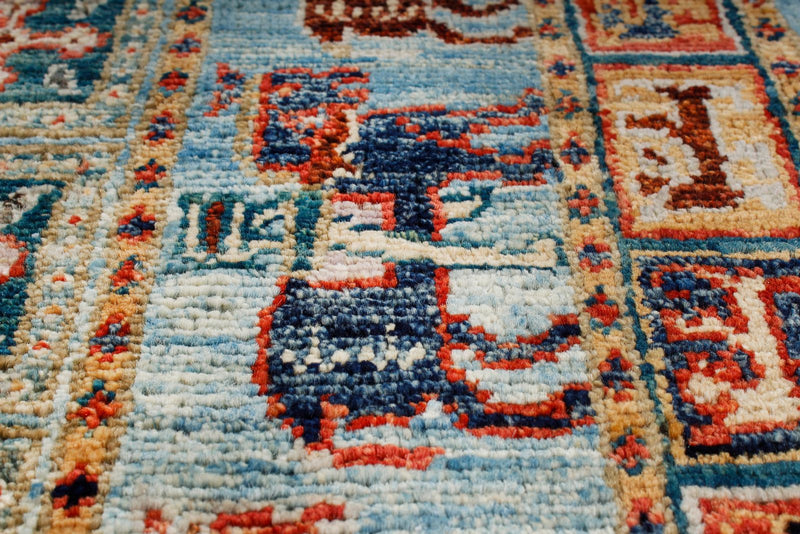 5x6 Green and Blue Traditional Rug