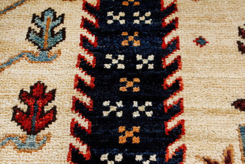 4x6 Ivory and Multicolor Anatolian Traditional Rug