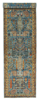 3x12 Blue and Multicolor Traditional Runner