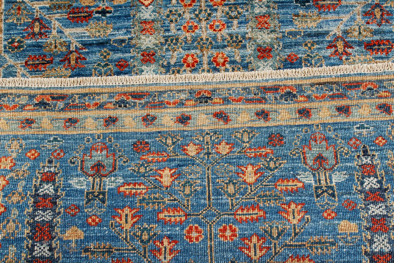 3x12 Blue and Multicolor Traditional Runner