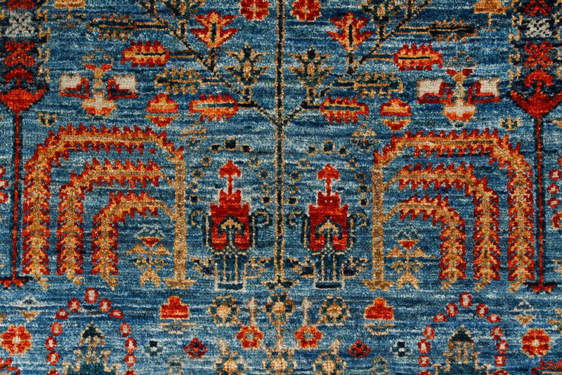 3x12 Blue and Multicolor Traditional Runner