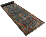 3x12 Blue and Multicolor Traditional Runner