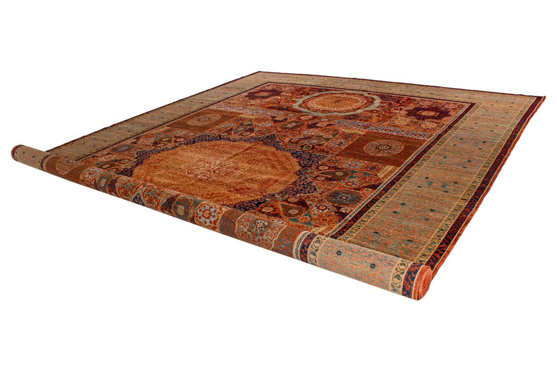 12x19 Rust and Green Anatolian Traditional Rug