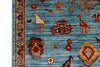 Vintage Handmade 3x10 Blue and Multicolor Anatolian Turkish Tribal Distressed Area Runner