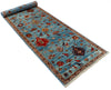 Vintage Handmade 3x10 Blue and Multicolor Anatolian Turkish Tribal Distressed Area Runner