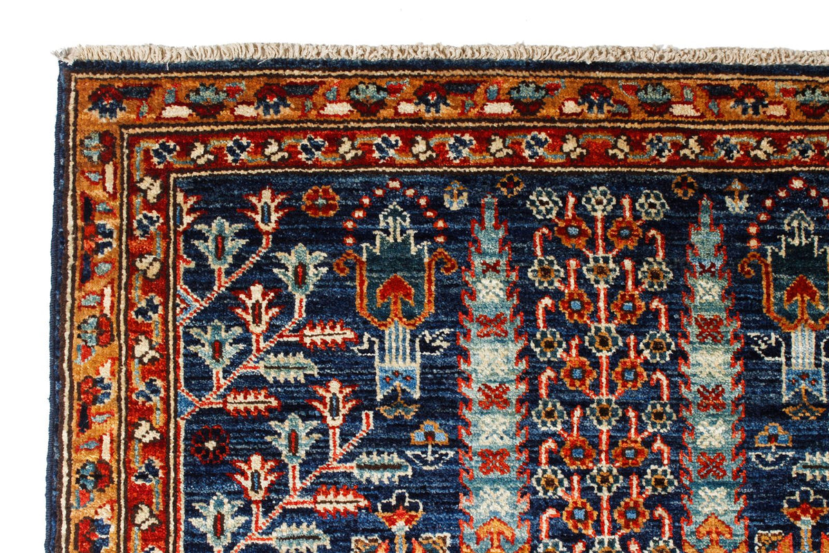 3x9 Navy and Red Traditional Runner