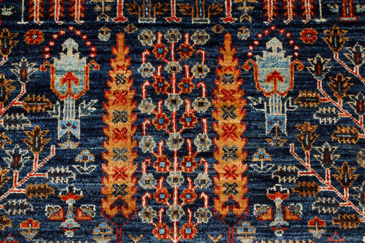 3x9 Navy and Red Traditional Runner
