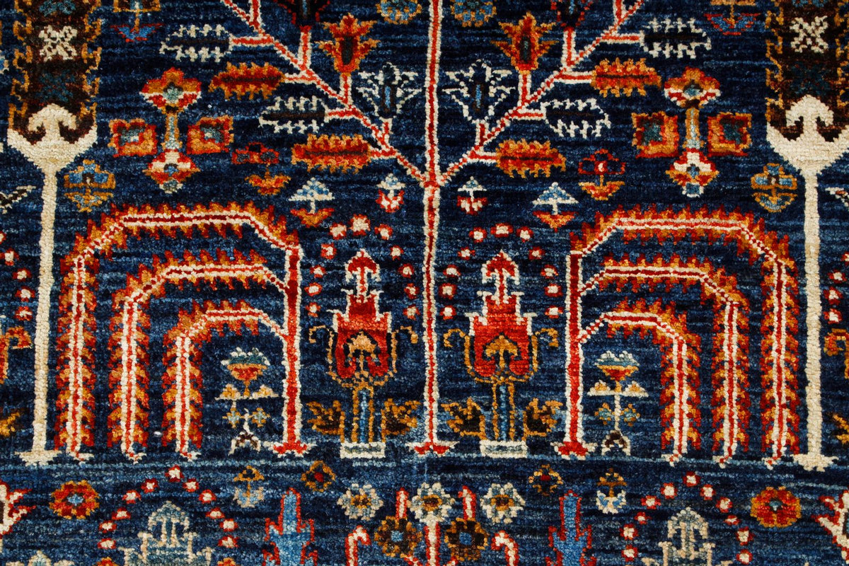 3x9 Navy and Red Traditional Runner