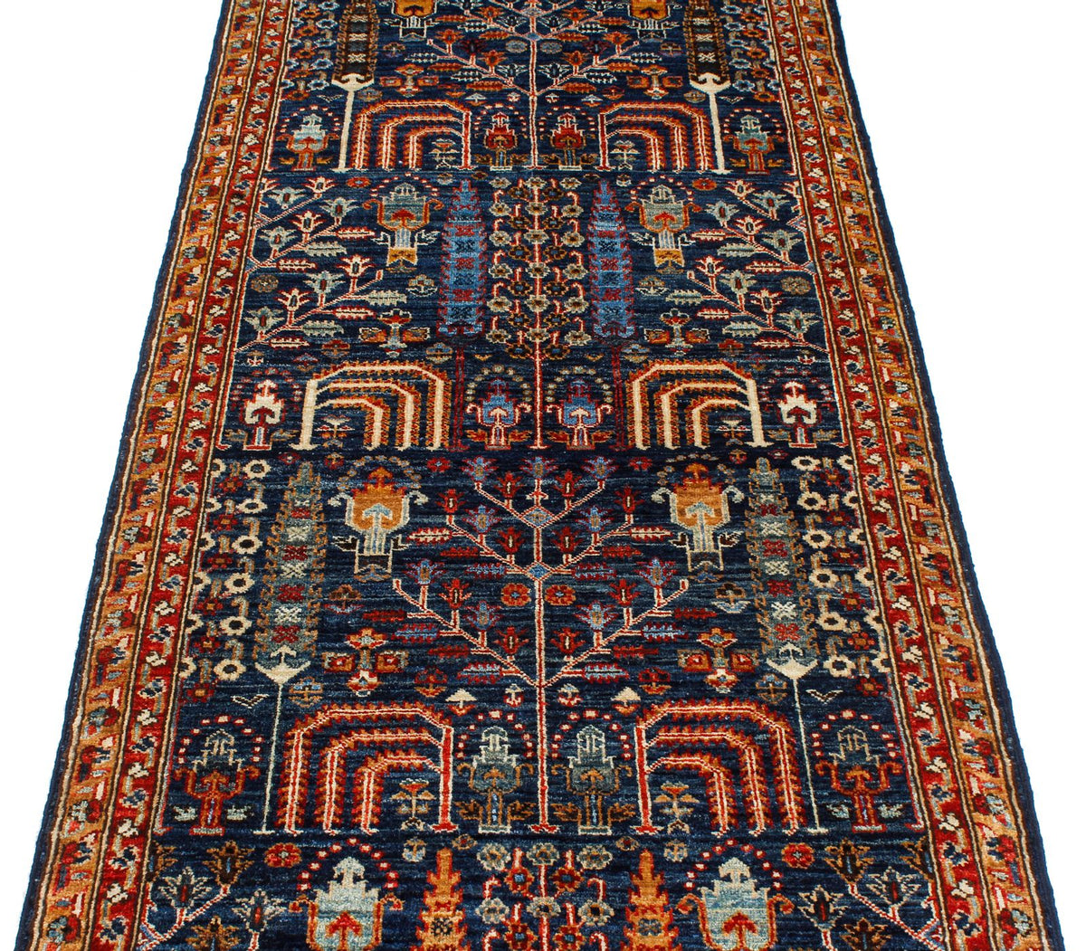 3x9 Navy and Red Traditional Runner