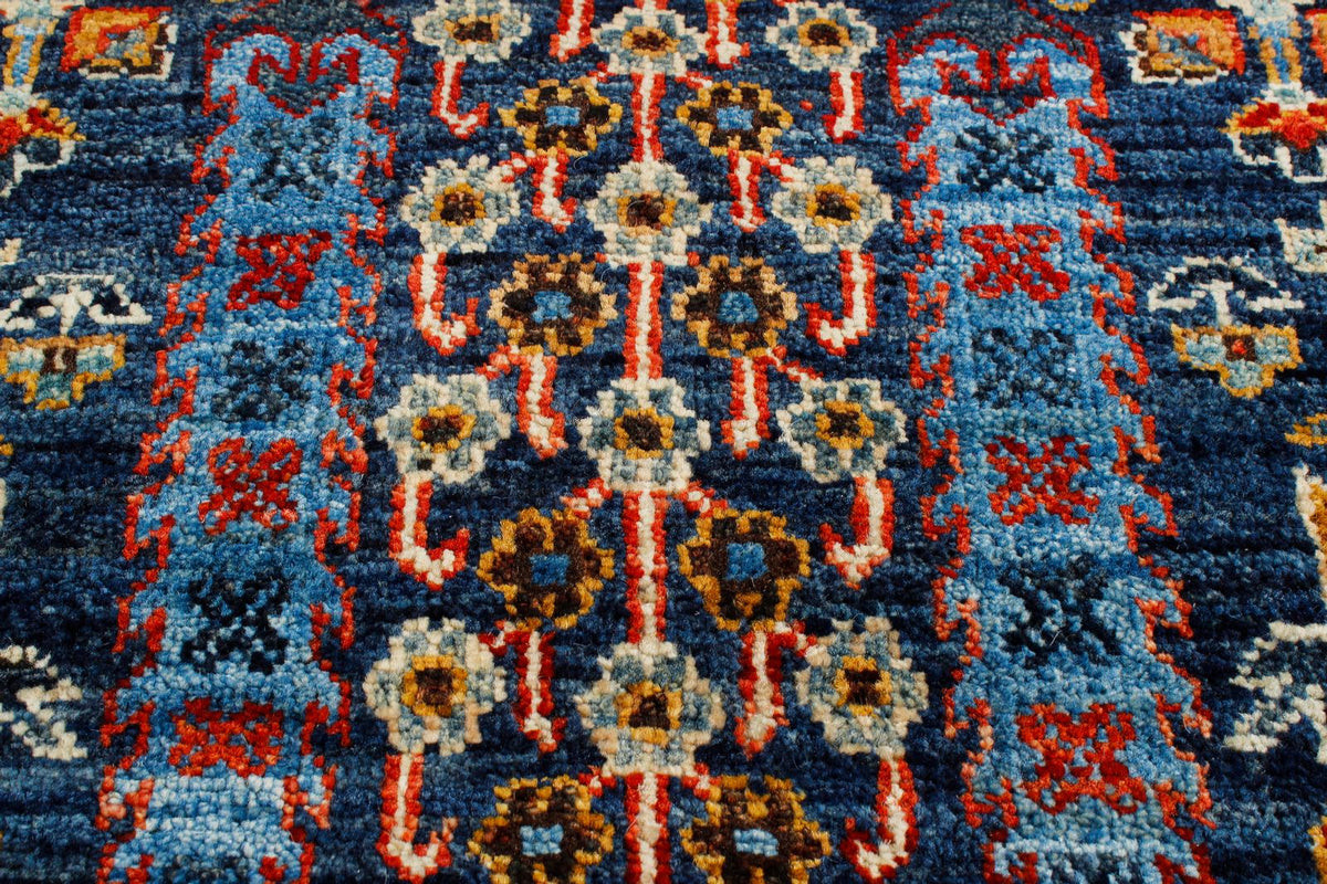 3x9 Navy and Red Traditional Runner