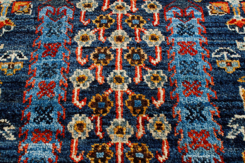 3x9 Navy and Red Traditional Runner